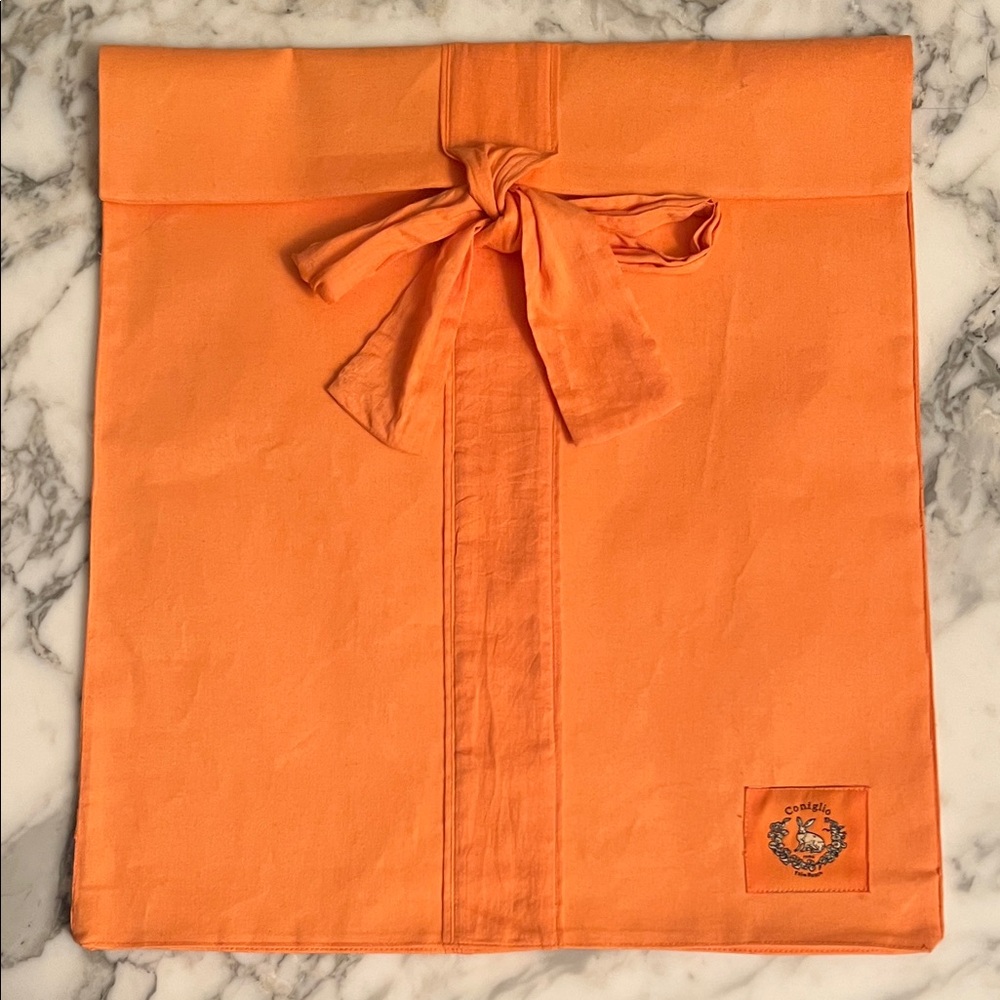 Coniglio Palm Beach Signature Orange Packing Bag with Bow